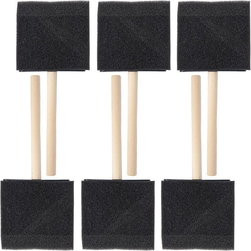 Clofiak 6 Pcs Foam Paint Brushes 3 Inch Sponge Brushes for Painting Varnishes, Staining, DIY Craft Projects, Finishing - Image 1